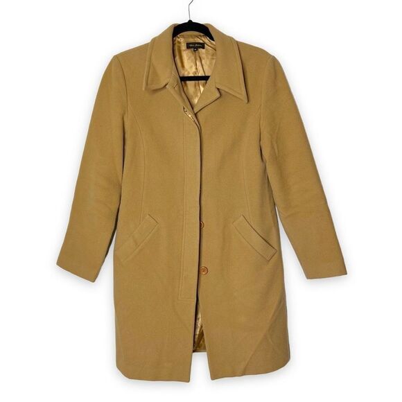 Aritzia Jackets & Blazers - Aritzia Talula Babaton Tan Virgin Wool Cashmere Blend Trench Peacoat Size M